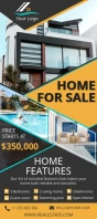 Mustard real estate house for sale rack card template