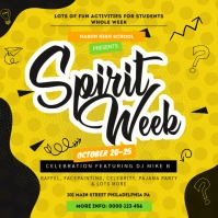 Mustard Spirit Week School Advert Instagram Post template