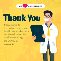 Mustard Thank You Doctors Instagram Image Квадрат (1 : 1) template