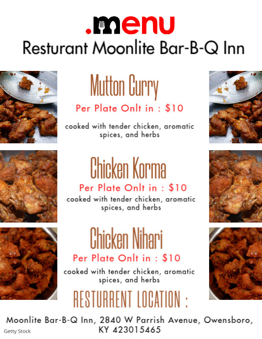 Mutton Menu List Modèle mutton menu flyer | PosterMyWall