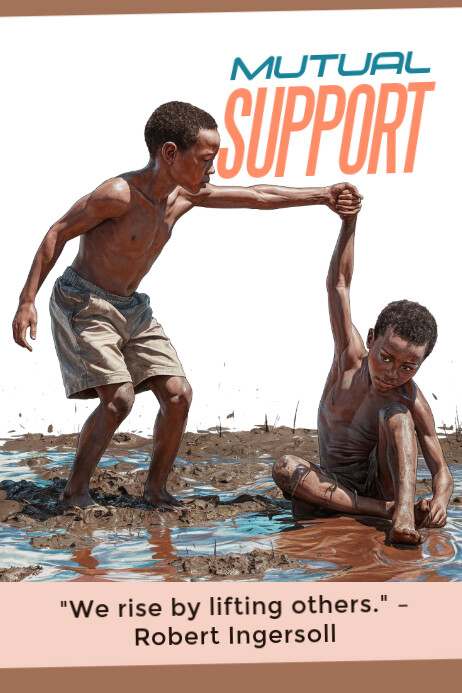 Mutual support Poster template