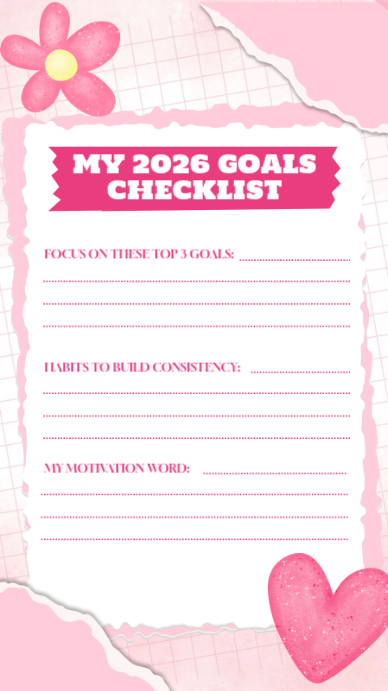 My 2026 Goals Checklist Template | PosterMyWall