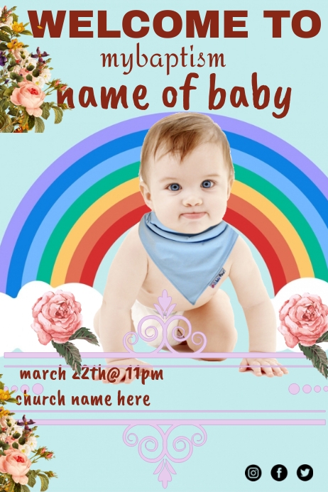 My Baptism Cartaz template