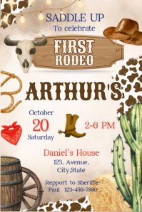 Hvid Rodeo Event โปสเตอร์ Template