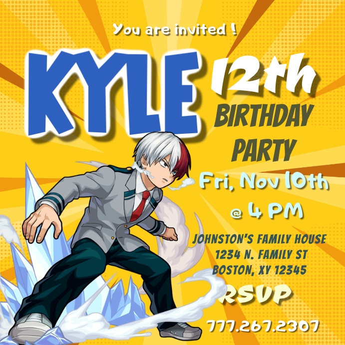 Modele My Hero Academia Anime Birthday Invitation Postermywall Modele My Hero Academia Anime Birthday Invitation Postermywall
