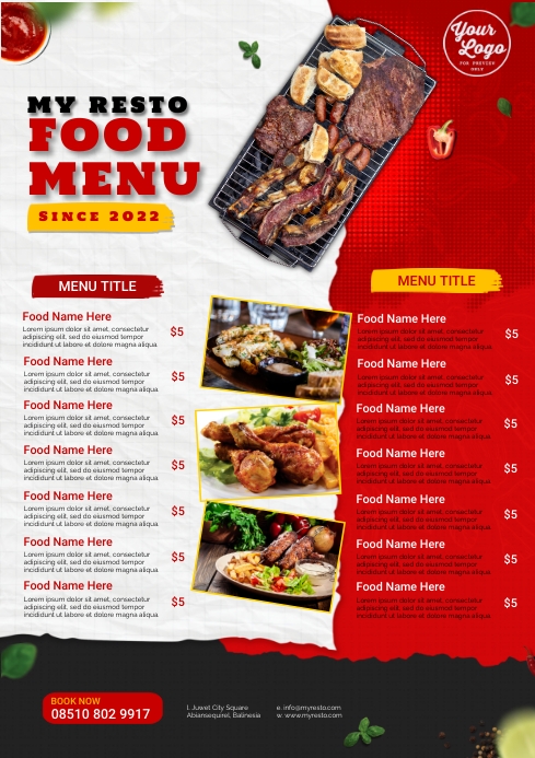 Restored Menu Template My Resto Food Menu Template | PosterMyWall