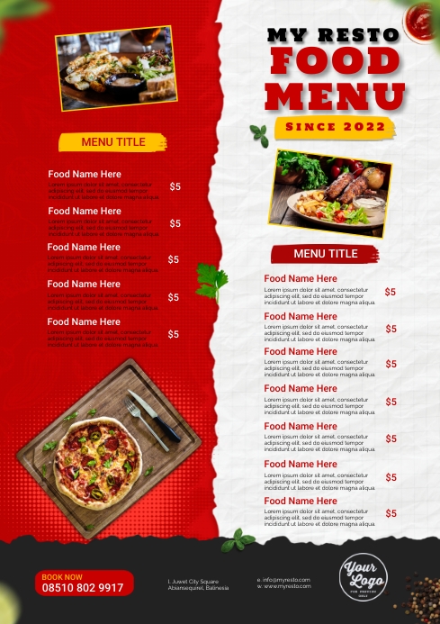 Restored Menu Template My Resto Food Menu Template | PosterMyWall