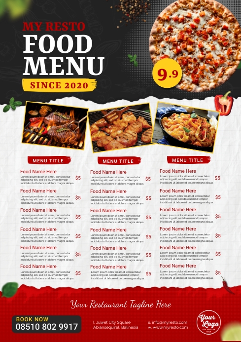 Restored Menu Template Copy of My Resto Food Menu Template | PosterMyWall