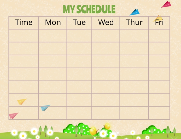 MY SCHEDULE Template | PosterMyWall