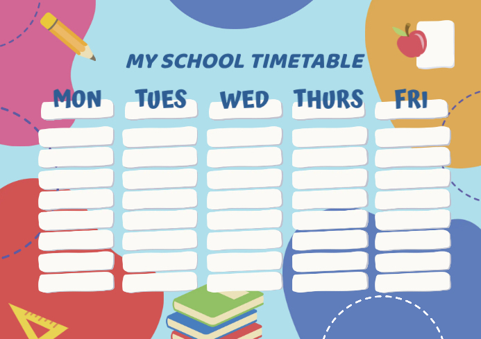 My Timetable Example My School Timetable Template | PosterMyWall