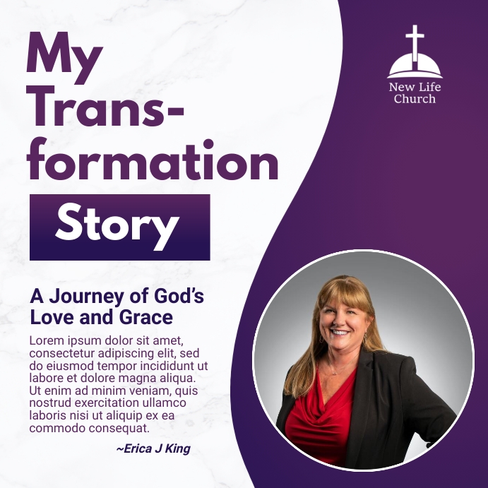 my transformational story testimony Instagram Post template