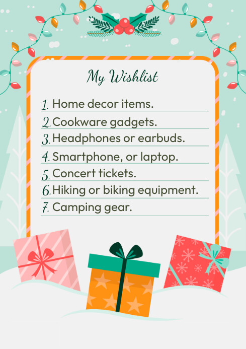 My Wishlist Template | PosterMyWall