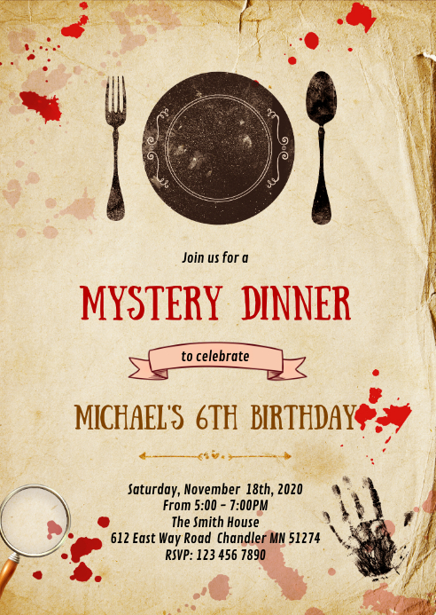 Mystery Dinner Birthday Party Invitation Template Postermywall