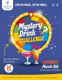 Mystery Drink Challenge Bar Night Flyer template