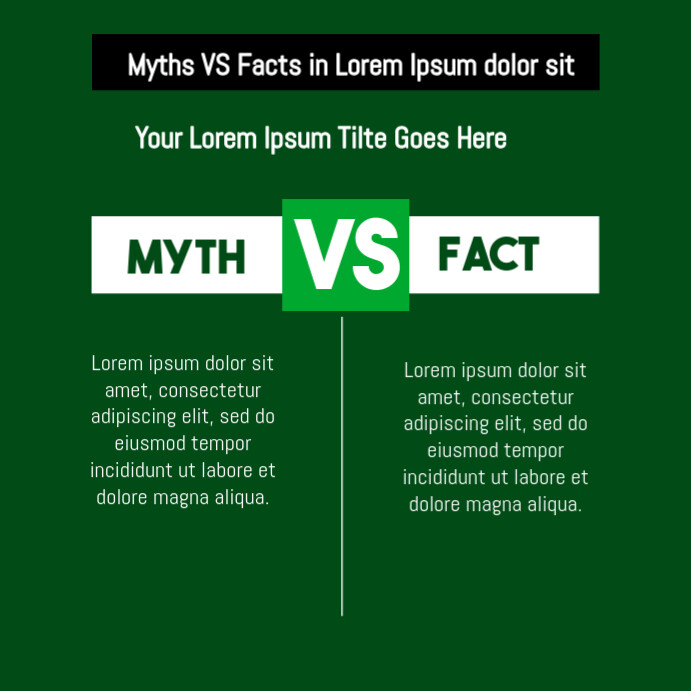 Myths Vs Facts comparison Instagram Post template