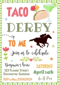 Nacho Derby De Mayo Invitation A6 template