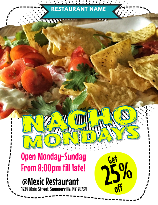 Nacho Mondays Flyer Template Postermywall