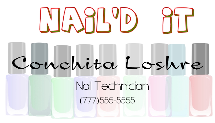 Nail polish art manicure Cosmologist Business Card template