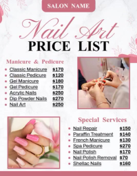 Nail Art Price List Ads Ulotka (US Letter) template