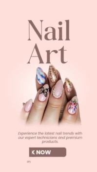 Nail Art Salon Poster Template – Elegant Manicure & Pedicure Services Design Digital Display (9:16)