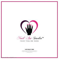 Nail art studio logo template
