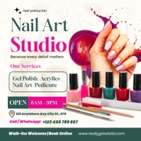 Nail Art Studio Poster Template – Beauty Salon & Manicure Services Flyer