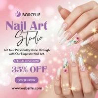 Nail Art Studio Promotion Template Persegi (1:1)