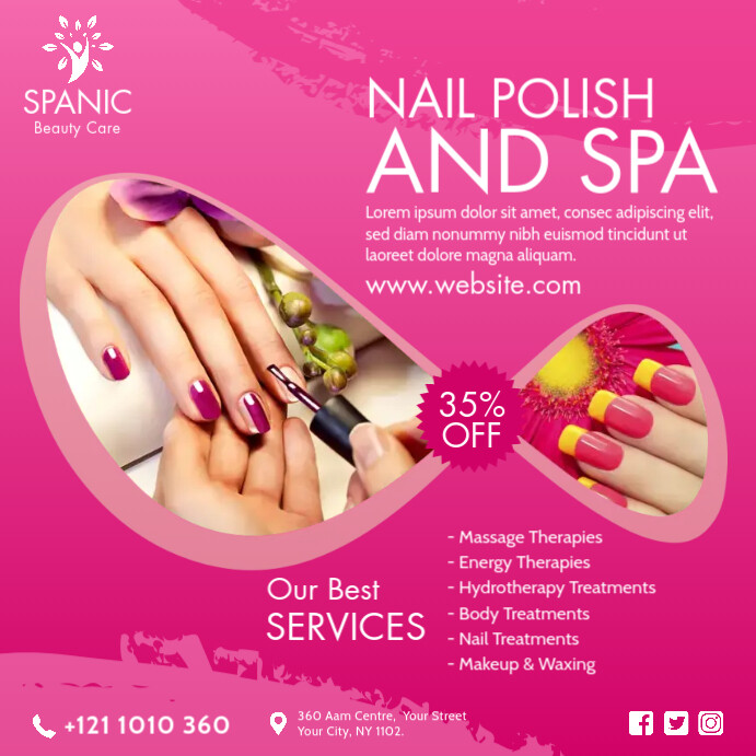 Nail Polish Spa Template PosterMyWall nail-polish-spa-template-postermywall