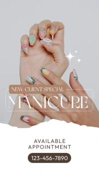 Nail Salon Ad Template História do Instagram