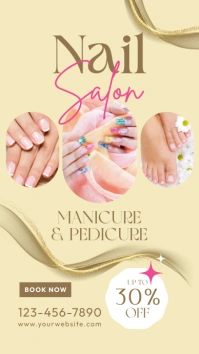 Nail Salon Ad Template História do Instagram