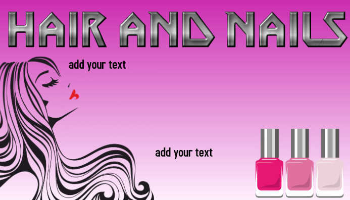 nail salon BEAUTY SPA  HAIR AND NAILS Cartão de visita template