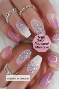 Nail Salon Pinterest Graphic template