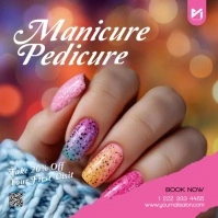 Nail Salon Flyer Ad Social Media Message Instagram template