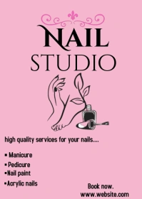 Nail salon flyers A6 template
