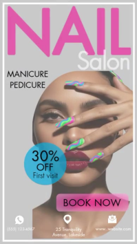 Nail Salon Manicure Pedicure Flyer Ad Animated Instagram-verhaal template