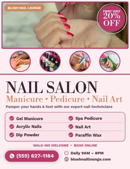 Nail Salon Promotion Flyers Template | PosterMyWall