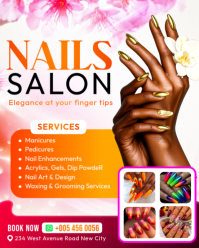White Nail Salon Services Instagram Portrait Template