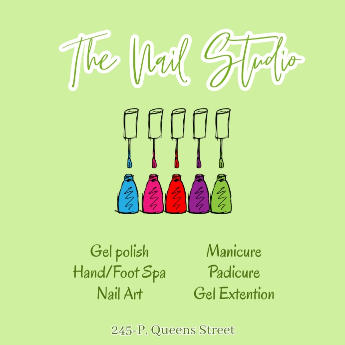 Nail Saloon, Nail Art Studio Template PosterMyWall