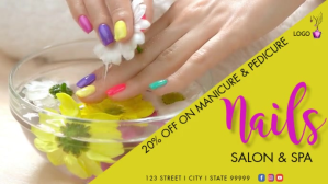 Коричневый Nail Salon Promotion Facebook Cover Video Template