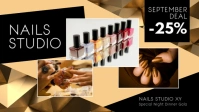 Nails Studio Manicure Golden Header Banner Ad Facebook Cover Video (16:9) template