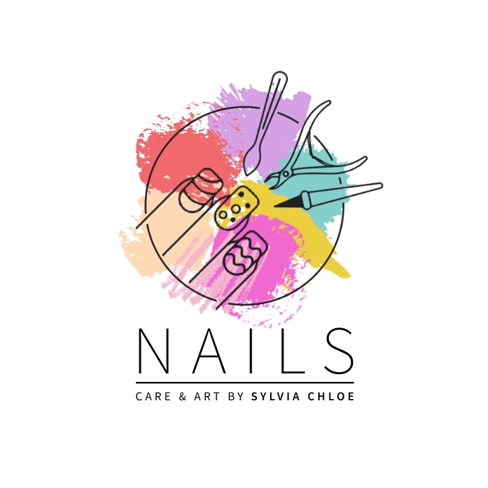 Nails Tech Colorful Logo Template Free