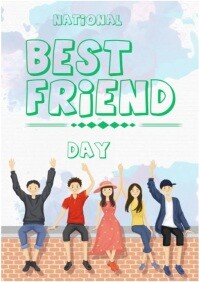 Hvid National Best Friend Day A4 Template