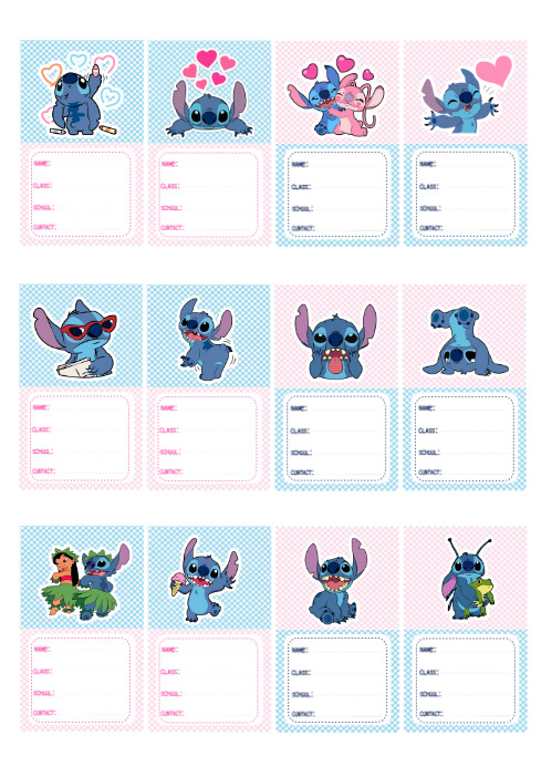 Name Label, Editable Name Tags Stitch A4 template