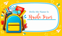 Putih School Name Tag Tag Template