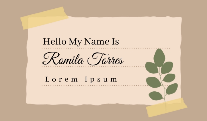 name tag, label, class tag template
