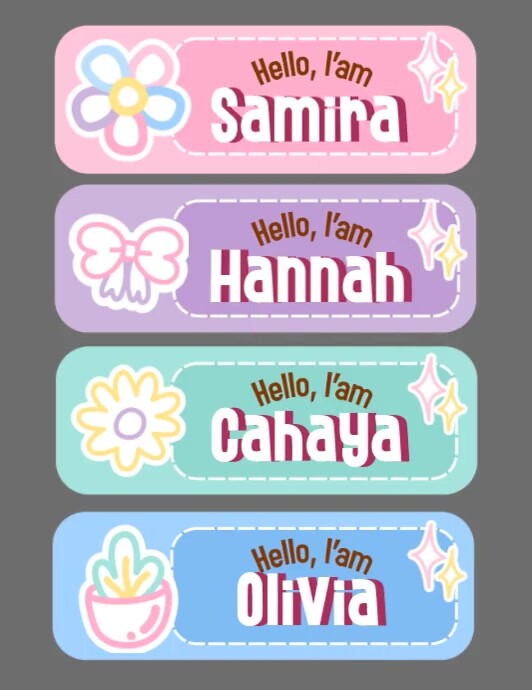 Name Tag Design Ads Folheto (US Letter) template