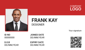 White Employee ID Card Tag Template