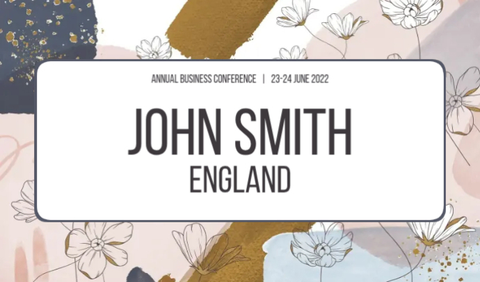 Committee Tag Design Examples White Business Conference Tags Template | PosterMyWall