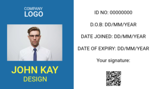 White Employee ID Card Tag Template