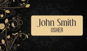 Black Usher Name Tag Tag Template